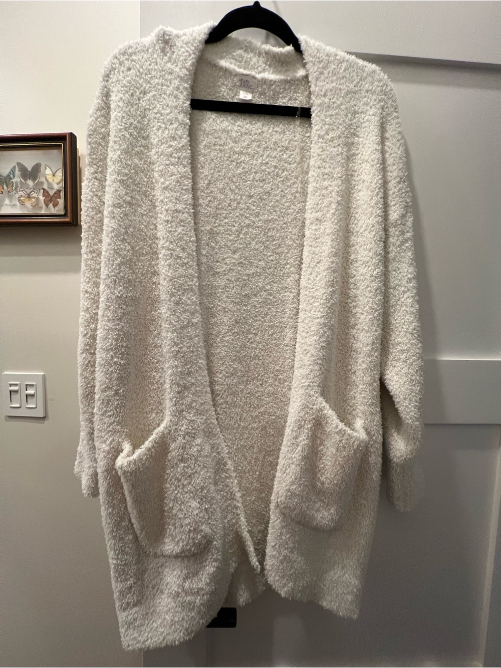 Stars Above Cozy Plush Open-Front Women's Cardigan Sweater - Cream